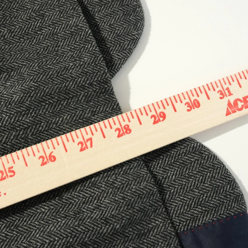 Tommy Hilfiger 38S Blazer Wool Blend Grey Herringbone Two Button Double Vented